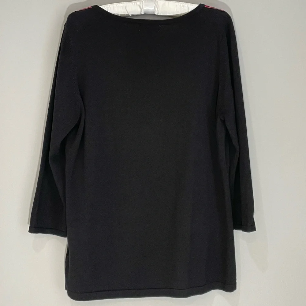 Joseph A. Bohemian Blouse Size XL Black Beautiful Embroidery Beaded 3/4 Sleeve - Picture 5 of 11